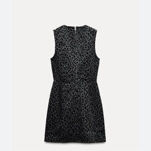 Zara Gray Leopard Print Midi Dress